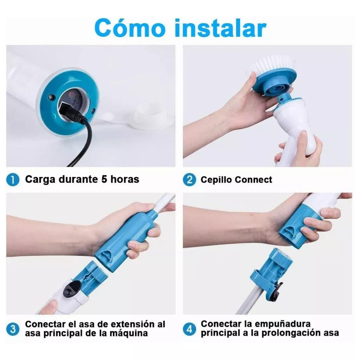 Cepillo eléctrico extensible para limpieza del hogar — detalle 3