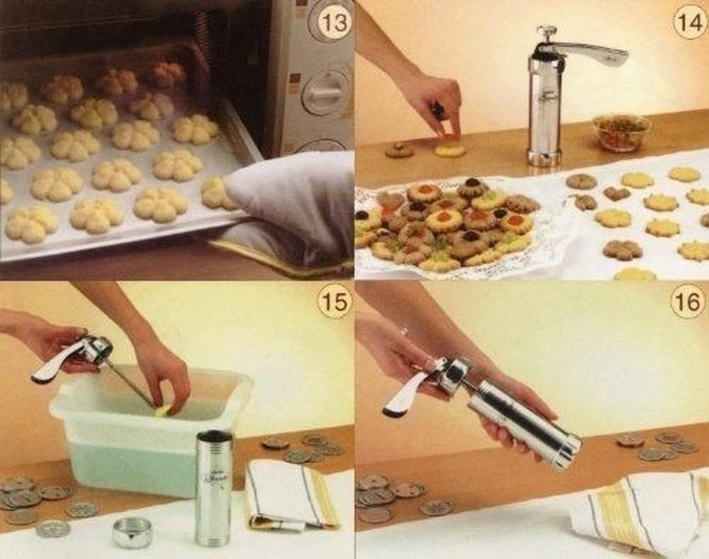 Prensa metálica para galletas con 10 moldes — detalle 1