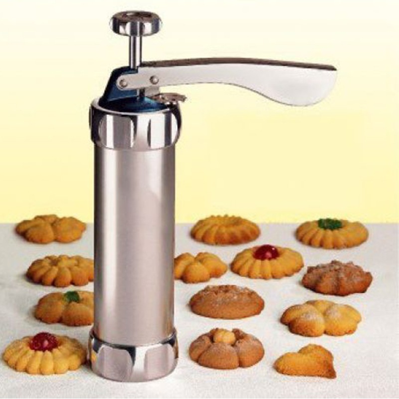 Prensa metálica para galletas con 10 moldes — detalle 3