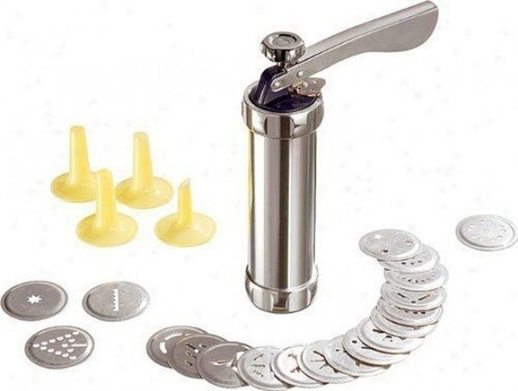 Prensa metálica para galletas con 10 moldes — detalle 4