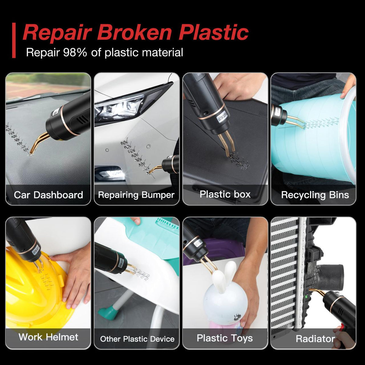 Kit de reparación de plásticos con grapas térmicas — detalle 2