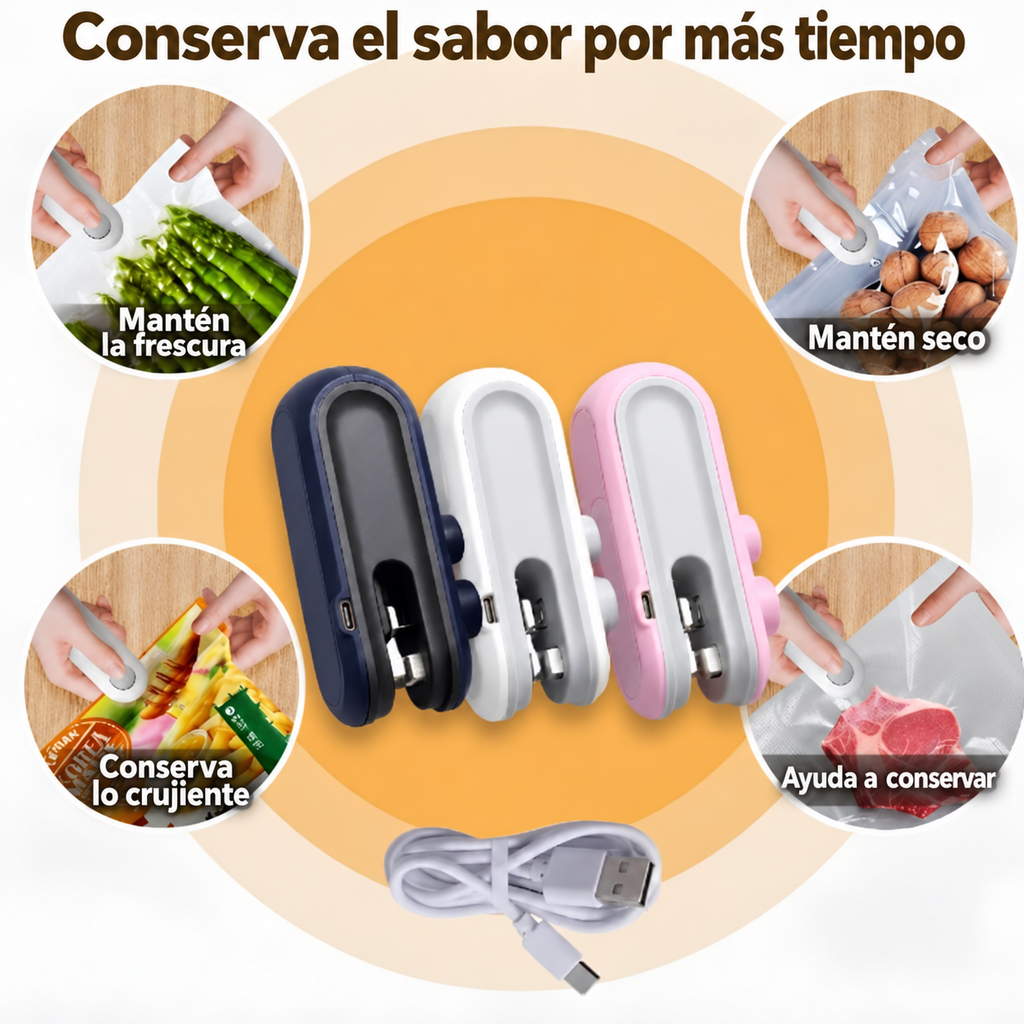 Mini selladora de bolsas — usos en español