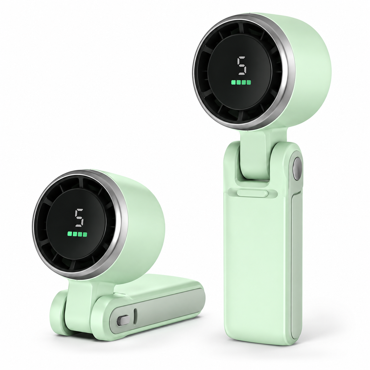 Ventilador portátil plegable verde, imagen mejorada